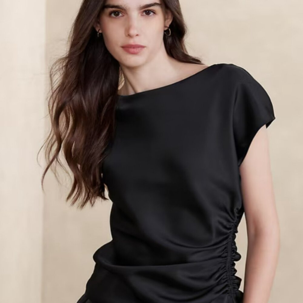 Banana Republic Side-Shirred Blouse-NWT